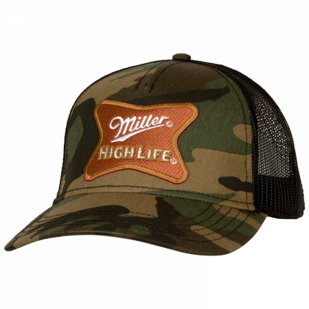 Miller High Life Logo Camo Trucker Hat